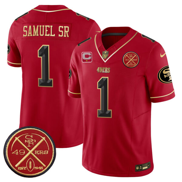 Men's San Francisco 49ers Est.1946 Patch Vapor Limited Jersey V2 - All Stitched - Image 22