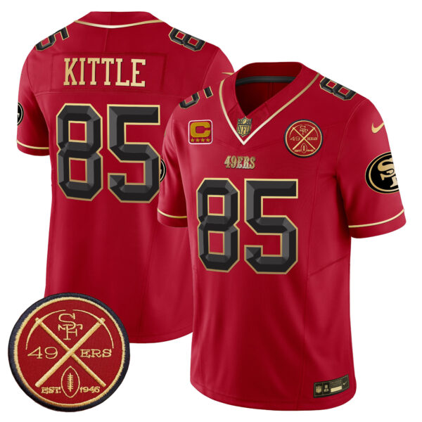 Men's San Francisco 49ers Est.1946 Patch Vapor Limited Jersey V2 - All Stitched - Image 24