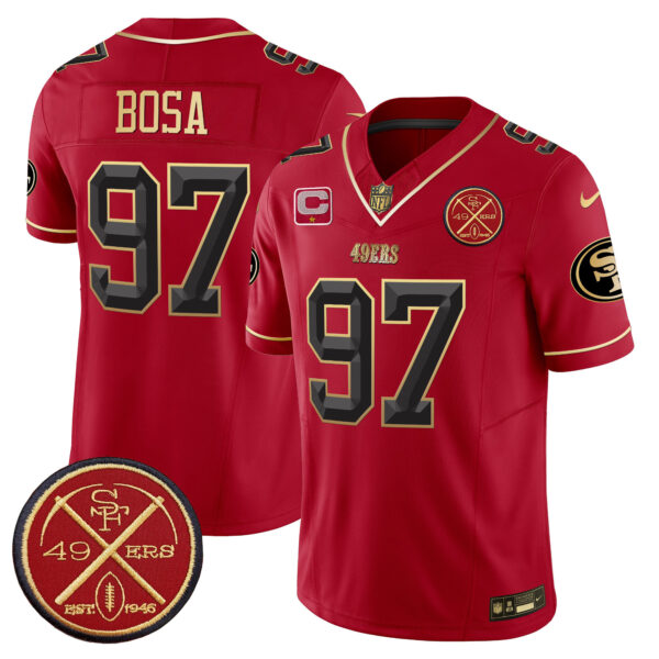 Men's San Francisco 49ers Est.1946 Patch Vapor Limited Jersey V2 - All Stitched - Image 27