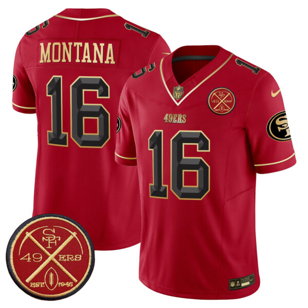 Men's San Francisco 49ers Est.1946 Patch Vapor Limited Jersey V2 - All Stitched - Image 28
