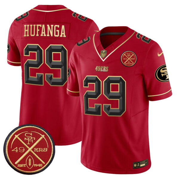 Men's San Francisco 49ers Est.1946 Patch Vapor Limited Jersey V2 - All Stitched - Image 30