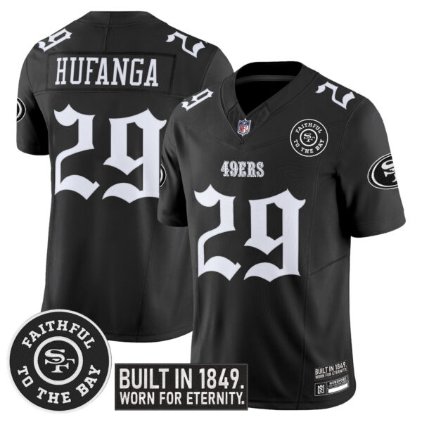 Men's San Francisco 49ers 'Fog City Gothic Edition' Vapor Limited Jersey - All Stitched - Image 9