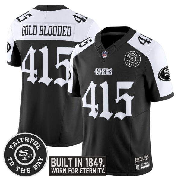 Men's San Francisco 49ers 'Fog City Gothic Edition' Vapor Limited Jersey - All Stitched - Image 22