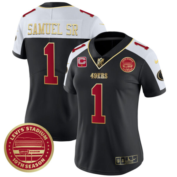 Women's 49ers Levi'S Stadium 10th Season Patch Vapor Limited Jersey - All Stitched - Image 2