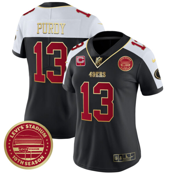 Women's 49ers Levi'S Stadium 10th Season Patch Vapor Limited Jersey - All Stitched - Image 3