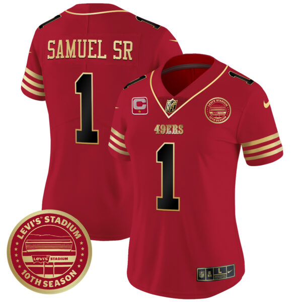 Women's 49ers Levi'S Stadium 10th Season Patch Vapor Limited Jersey - All Stitched - Image 12