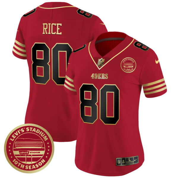 Women's 49ers Levi'S Stadium 10th Season Patch Vapor Limited Jersey - All Stitched - Image 16