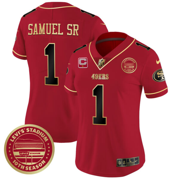 Women's 49ers Levi'S Stadium 10th Season Patch Vapor Limited Jersey - All Stitched - Image 22