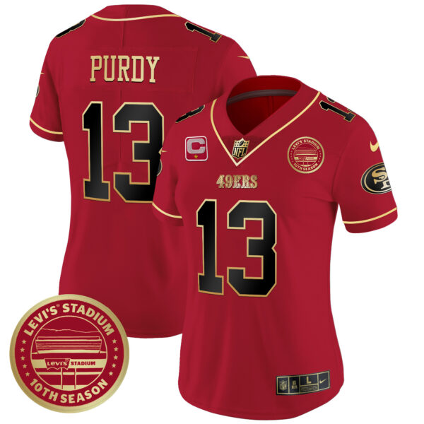Women's 49ers Levi'S Stadium 10th Season Patch Vapor Limited Jersey - All Stitched - Image 23