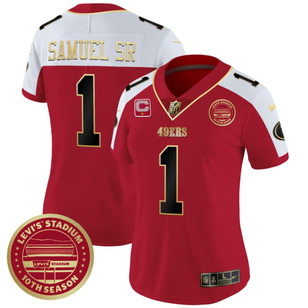 Women's 49ers Levi'S Stadium 10th Season Patch Vapor Limited Jersey - All Stitched - Image 42