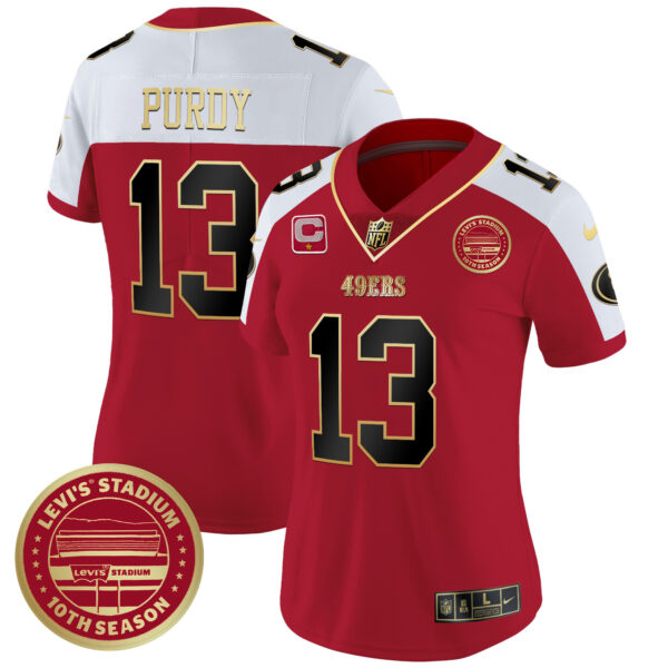 Women's 49ers Levi'S Stadium 10th Season Patch Vapor Limited Jersey - All Stitched - Image 43