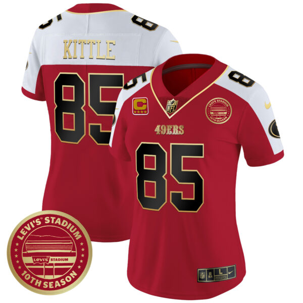 Women's 49ers Levi'S Stadium 10th Season Patch Vapor Limited Jersey - All Stitched - Image 44