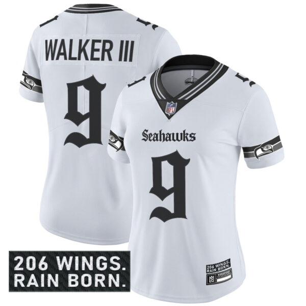Women's Seattle Seahawks 'Gothic Rain City Shadows Edition' Vapor Limited Jersey - All Stitched - Image 14