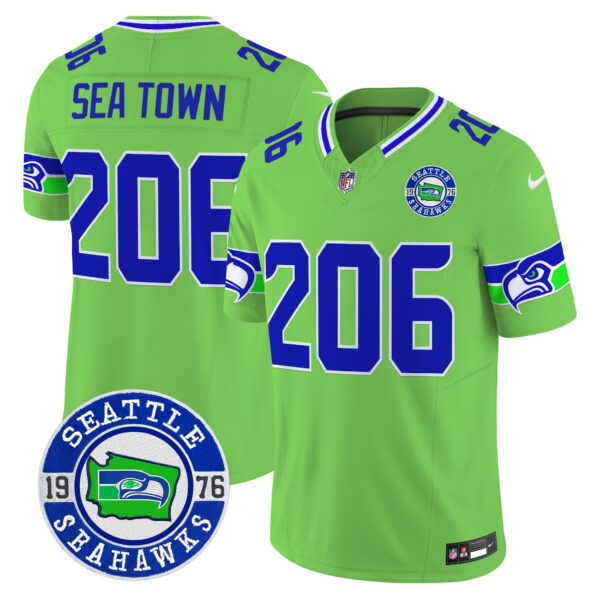 Men's Seattle Seahawks 2025 Seattle Est. 1976 Patch Vapor Limited Jersey - All Stitched - Image 10