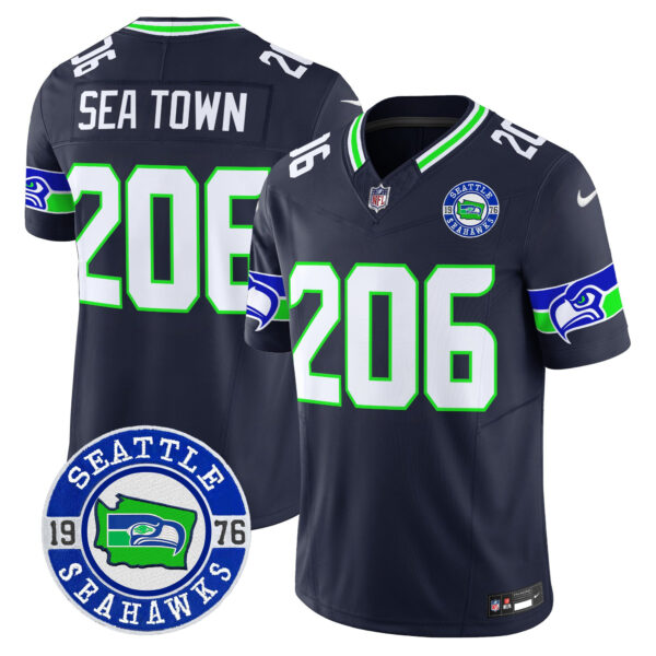 Men's Seattle Seahawks 2025 Seattle Est. 1976 Patch Vapor Limited Jersey - All Stitched - Image 18