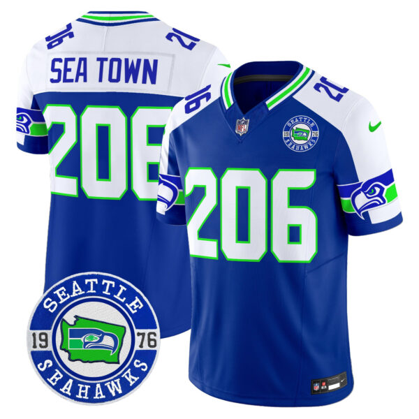 Men's Seattle Seahawks 2025 Seattle Est. 1976 Patch Vapor Limited Jersey - All Stitched - Image 26