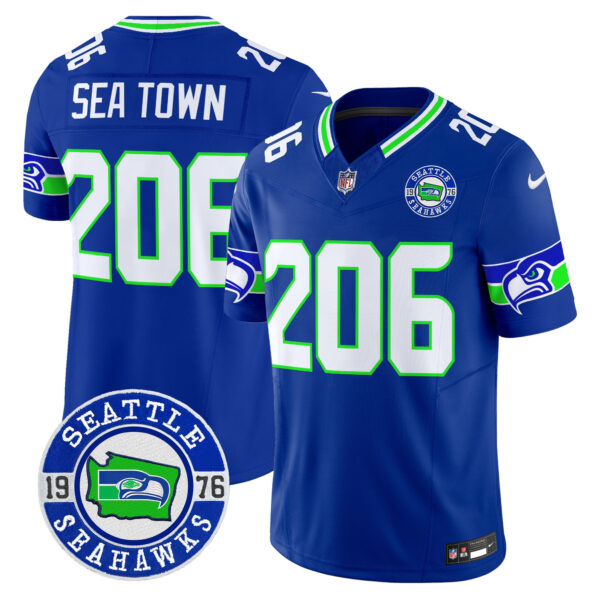 Men's Seattle Seahawks 2025 Seattle Est. 1976 Patch Vapor Limited Jersey - All Stitched - Image 34