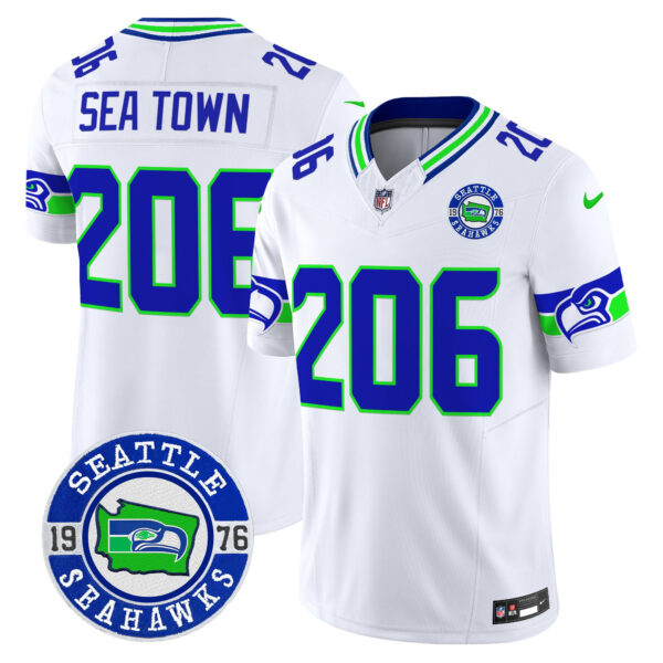 Men's Seattle Seahawks 2025 Seattle Est. 1976 Patch Vapor Limited Jersey - All Stitched - Image 42