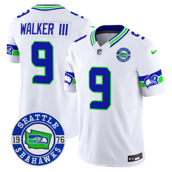 Men's Seattle Seahawks 2025 Seattle Est. 1976 Patch Vapor Limited Jersey - All Stitched - Image 46