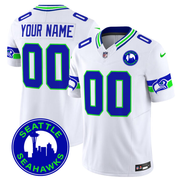 Seattle Seahawks 2025 Seattle City Patch Vapor Limited Custom Jersey - All Stitched - Image 4