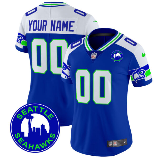 Seattle Seahawks 2025 Seattle City Patch Vapor Limited Custom Jersey - All Stitched - Image 8
