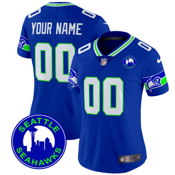Seattle Seahawks 2025 Seattle City Patch Vapor Limited Custom Jersey - All Stitched - Image 9