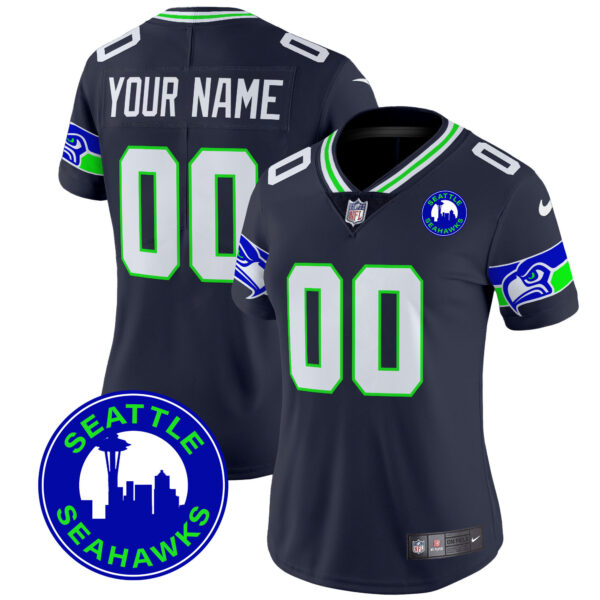 Seattle Seahawks 2025 Seattle City Patch Vapor Limited Custom Jersey - All Stitched - Image 11