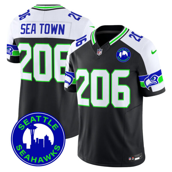 Men's Seattle Seahawks 2025 Seattle City Patch Vapor Limited Jersey - All Stitched - Image 2