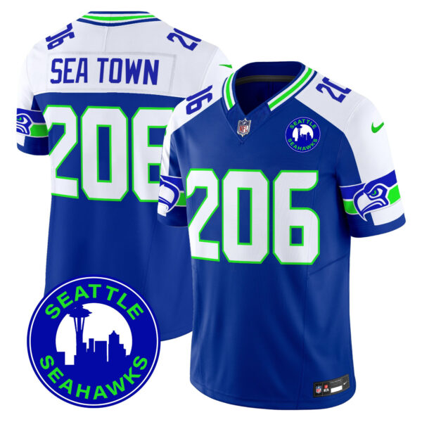 Men's Seattle Seahawks 2025 Seattle City Patch Vapor Limited Jersey - All Stitched - Image 10