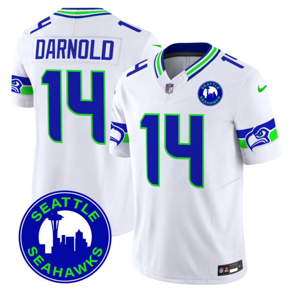 Men's Seattle Seahawks 2025 Seattle City Patch Vapor Limited Jersey - All Stitched - Image 25