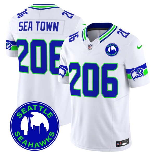 Men's Seattle Seahawks 2025 Seattle City Patch Vapor Limited Jersey - All Stitched - Image 26