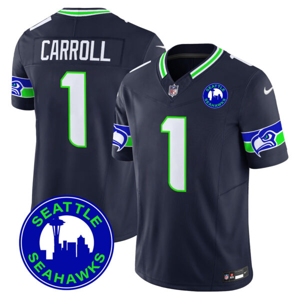Men's Seattle Seahawks 2025 Seattle City Patch Vapor Limited Jersey - All Stitched - Image 35