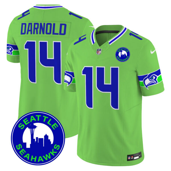 Men's Seattle Seahawks 2025 Seattle City Patch Vapor Limited Jersey - All Stitched - Image 41