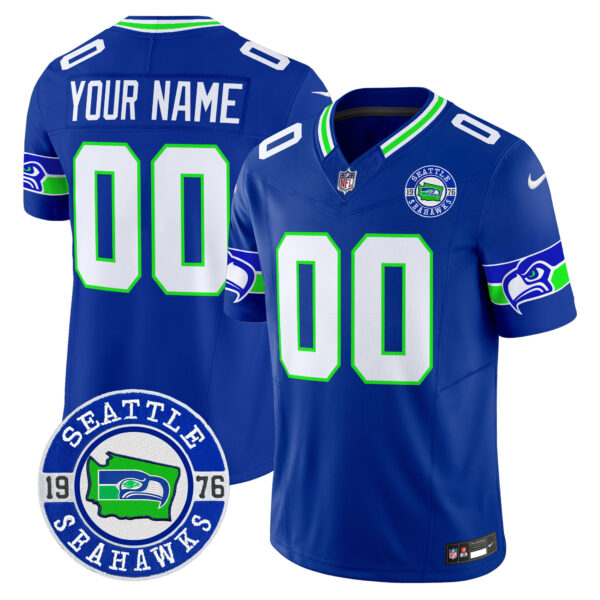 Seattle Seahawks 2025 Seattle Est. 1976 Patch Vapor Limited Custom Jersey - All Stitched - Image 5