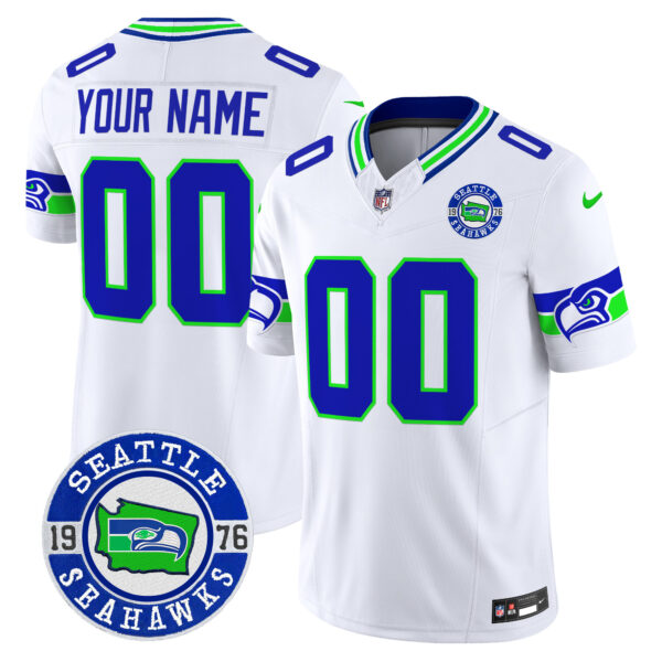 Seattle Seahawks 2025 Seattle Est. 1976 Patch Vapor Limited Custom Jersey - All Stitched - Image 6