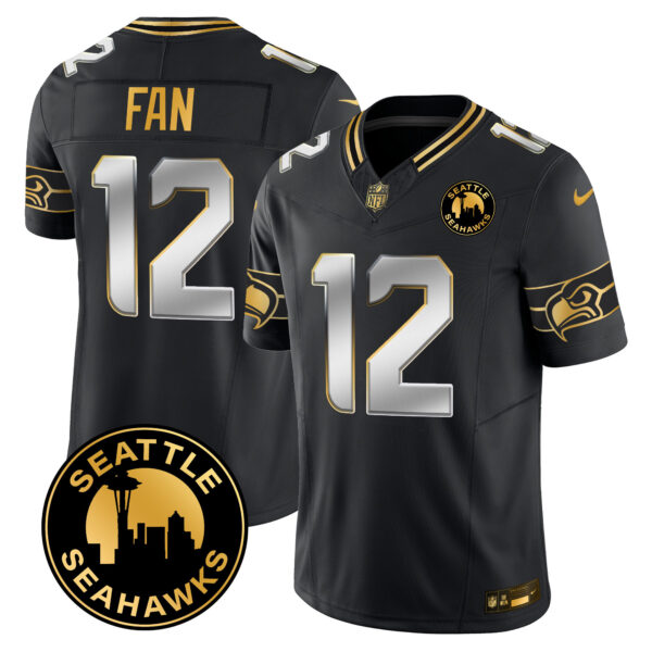 Men's Seattle Seahawks 2025 Seattle City Patch Gold Vapor Limited Jersey - All Stitched - Image 21