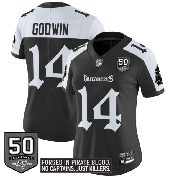 Women's Tampa Bay Buccaneers 'Gothic Pirate Shadows Edition' Vapor Limited Jersey - All Stitched - Image 30