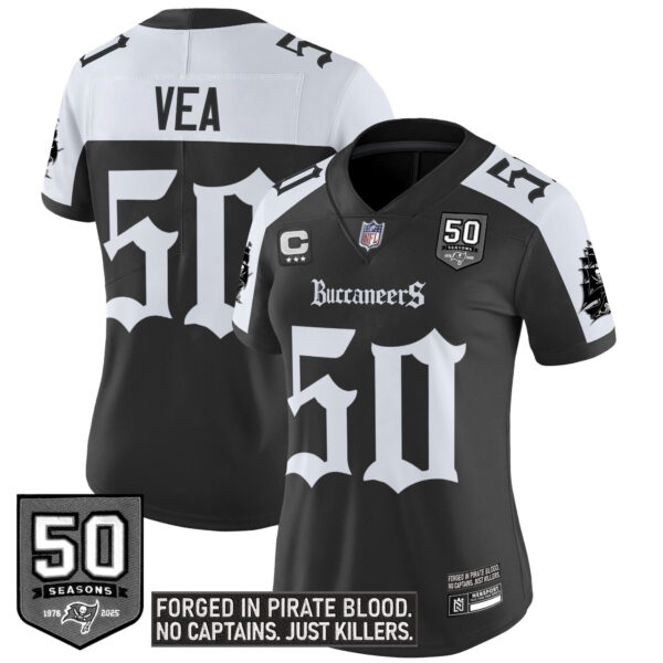 Women's Tampa Bay Buccaneers 'Gothic Pirate Shadows Edition' Vapor Limited Jersey - All Stitched - Image 31