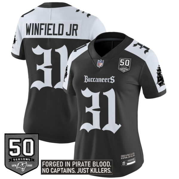 Women's Tampa Bay Buccaneers 'Gothic Pirate Shadows Edition' Vapor Limited Jersey - All Stitched - Image 32