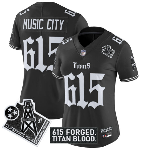 Women's Tennessee Titans 'Titan Gothic Shadows Drop' Vapor Limited Jersey - All Stitched - Image 2