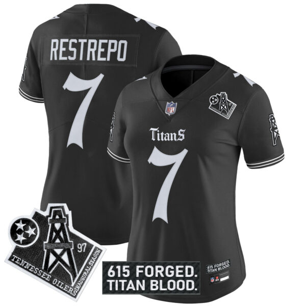 Women's Tennessee Titans 'Titan Gothic Shadows Drop' Vapor Limited Jersey - All Stitched - Image 3