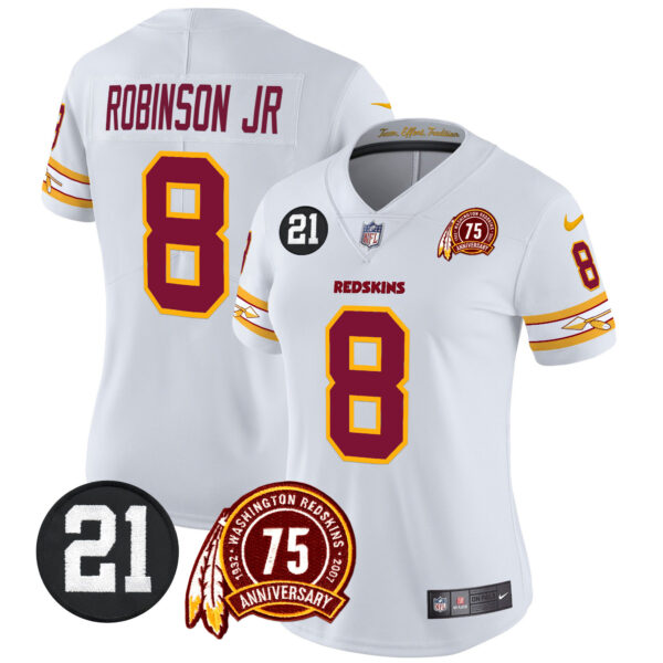 Women's Washington Redskins 75th & Sean Taylor Patch Vapor Limited Jersey V2 - All Stitched - Image 10