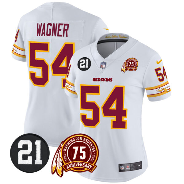 Women's Washington Redskins 75th & Sean Taylor Patch Vapor Limited Jersey V2 - All Stitched - Image 12