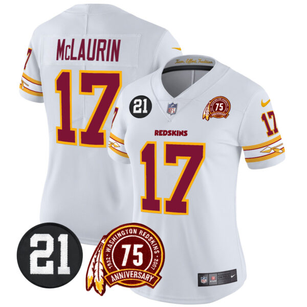 Women's Washington Redskins 75th & Sean Taylor Patch Vapor Limited Jersey V2 - All Stitched - Image 13