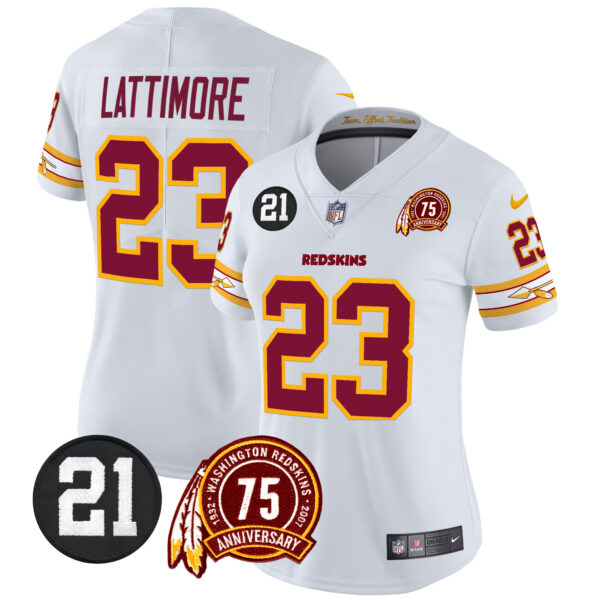 Women's Washington Redskins 75th & Sean Taylor Patch Vapor Limited Jersey V2 - All Stitched - Image 16