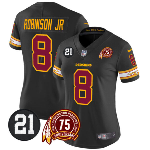 Women's Washington Redskins 75th & Sean Taylor Patch Vapor Limited Jersey V2 - All Stitched - Image 18