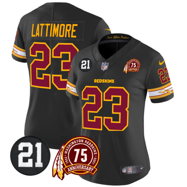 Women's Washington Redskins 75th & Sean Taylor Patch Vapor Limited Jersey V2 - All Stitched - Image 24