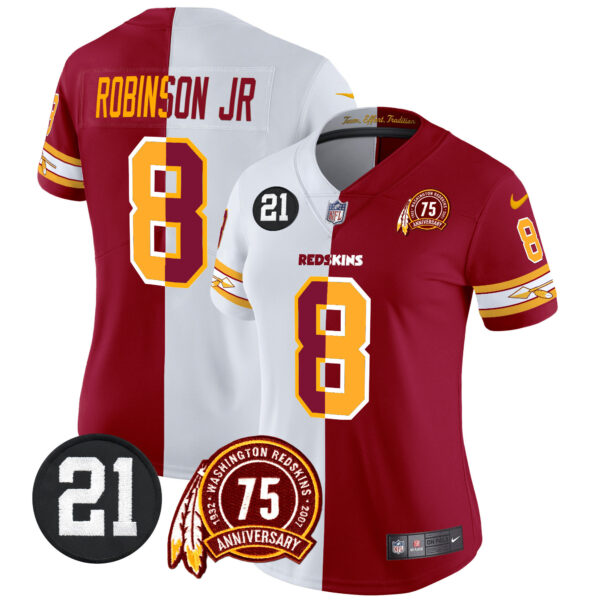 Women's Washington Redskins 75th & Sean Taylor Patch Vapor Limited Jersey V2 - All Stitched - Image 26
