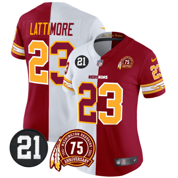 Women's Washington Redskins 75th & Sean Taylor Patch Vapor Limited Jersey V2 - All Stitched - Image 32