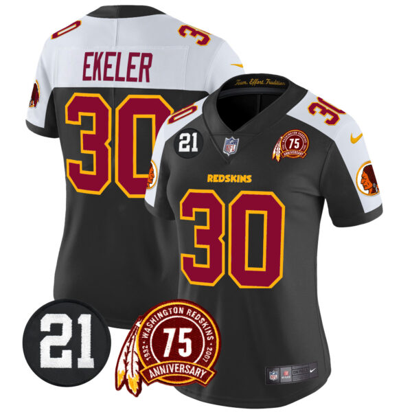 Women's Washington Redskins 75th & Sean Taylor Patch Vapor Limited Jersey V2 - All Stitched - Image 35